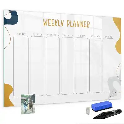 Pizarra magnética de pared planificador semanal con rotulador