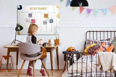 Pizarra magnética de pared planificador semanal con rotulador