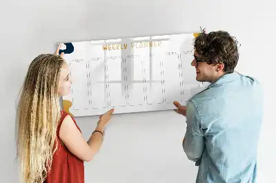 Pizarra magnética de pared planificador semanal con rotulador