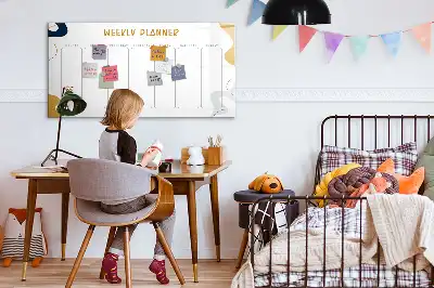 Pizarra magnética de pared planificador semanal con rotulador