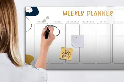 Pizarra magnética de pared planificador semanal con rotulador