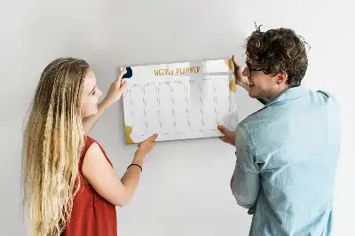 Pizarra magnética de pared planificador semanal con rotulador