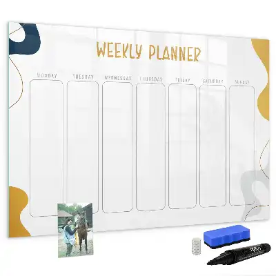 Pizarra magnética de pared planificador semanal con rotulador