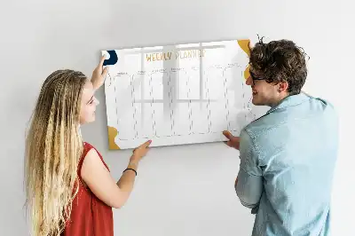 Pizarra magnética de pared planificador semanal con rotulador