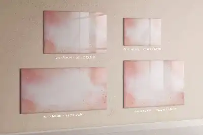 Pizarra de cristal magnética borrable en color mármol rosa