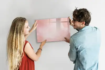 Pizarra de cristal magnética borrable en color mármol rosa