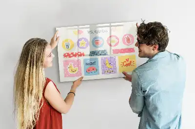 Pizarra borrable de cristal con imanes planificador escolar