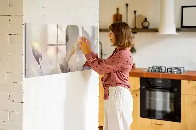 Pizarra magnética de pared con rotulador diseño de plantas en acuarela