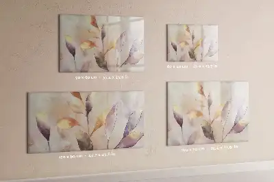 Pizarra magnética de pared con rotulador diseño de plantas en acuarela