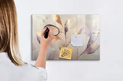Pizarra magnética de pared con rotulador diseño de plantas en acuarela