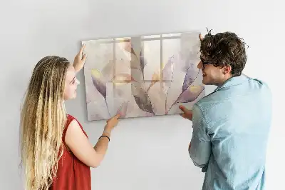 Pizarra magnética de pared con rotulador diseño de plantas en acuarela