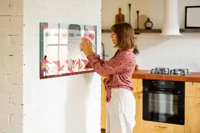 Planificador semanal infantil pizarra magnética de pared con rotulador