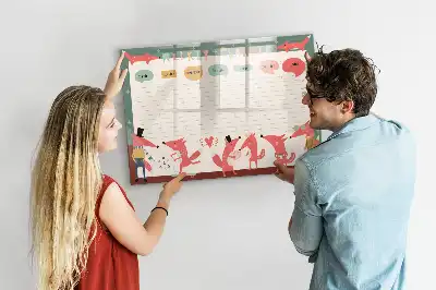 Planificador semanal infantil pizarra magnética de pared con rotulador