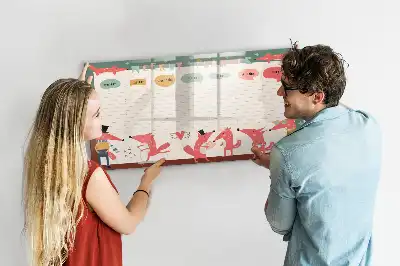 Planificador semanal infantil pizarra magnética de pared con rotulador