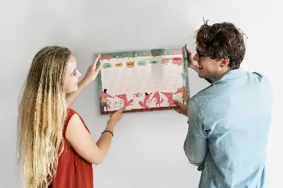 Planificador semanal infantil pizarra magnética de pared con rotulador