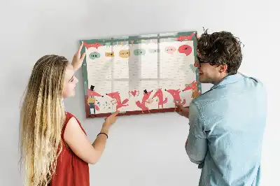 Planificador semanal infantil pizarra magnética de pared con rotulador