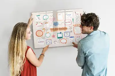 Pizarra de cristal borrable con imanes tablero de visión colorido
