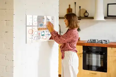 Pizarra de cristal borrable con imanes tablero de visión colorido