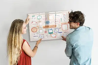 Pizarra de cristal borrable con imanes tablero de visión colorido
