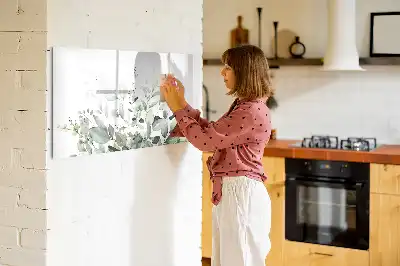 Pizarra magnética de pared con diseño de hojas de plantas y rotulador