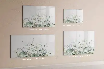 Pizarra magnética de pared con diseño de hojas de plantas y rotulador