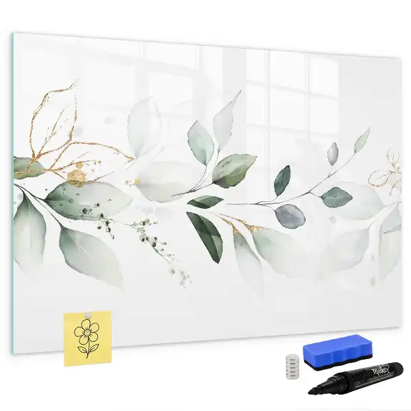 Pizarra magnética de pared diseño lista abstracta con rotulador