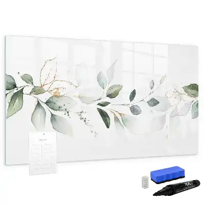 Pizarra magnética de pared diseño lista abstracta con rotulador
