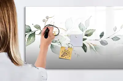 Pizarra magnética de pared diseño lista abstracta con rotulador