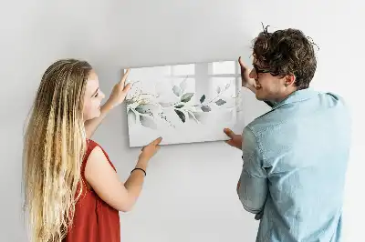 Pizarra magnética de pared diseño lista abstracta con rotulador
