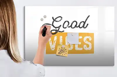 Pizarra de cristal magnética borrable con diseño de frase inspiradora