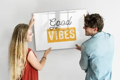 Pizarra de cristal magnética borrable con diseño de frase inspiradora