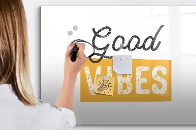 Pizarra de cristal magnética borrable con diseño de frase inspiradora