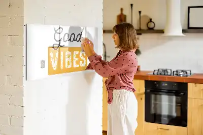 Pizarra de cristal magnética borrable con diseño de frase inspiradora