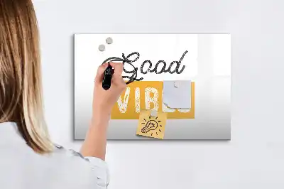 Pizarra de cristal magnética borrable con diseño de frase inspiradora