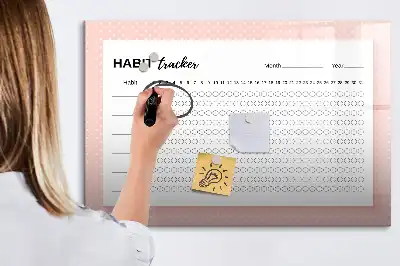 Pizarra magnética de pared con rotulador para seguimiento de hábitos