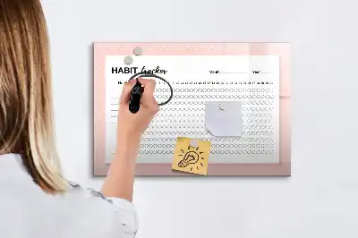 Pizarra magnética de pared con rotulador para seguimiento de hábitos