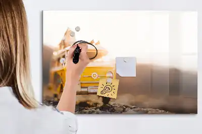Pizarra de cristal magnética borrable con diseño de vacaciones en coche