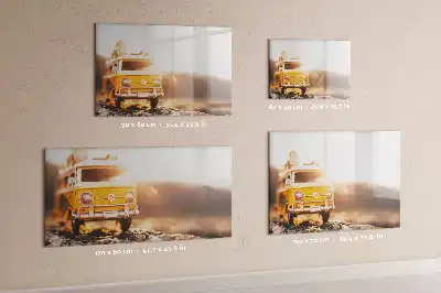 Pizarra de cristal magnética borrable con diseño de vacaciones en coche