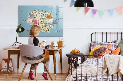 Pizarra magnética de pared con rotulador mapa de los animales de Polonia