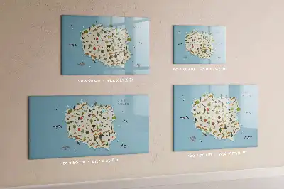 Pizarra magnética de pared con rotulador mapa de los animales de Polonia