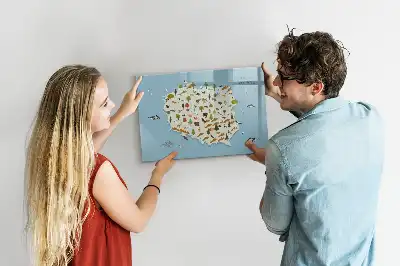Pizarra magnética de pared con rotulador mapa de los animales de Polonia
