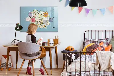Pizarra magnética de pared con rotulador mapa de los animales de Polonia