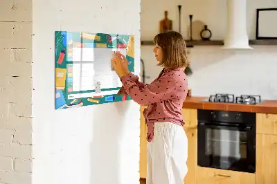 Pizarra magnética de pared con rotulador diseño de horario de clases