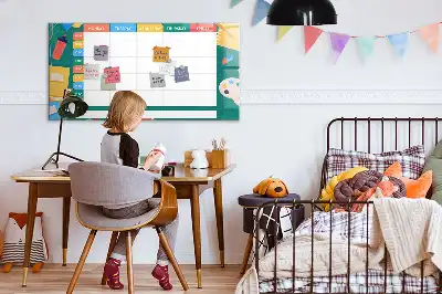 Pizarra magnética de pared con rotulador diseño de horario de clases