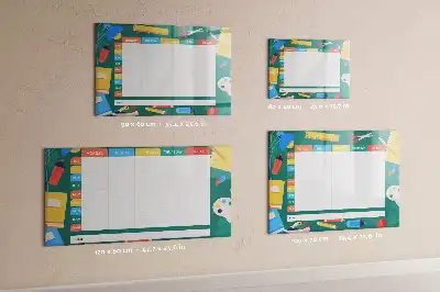 Pizarra magnética de pared con rotulador diseño de horario de clases