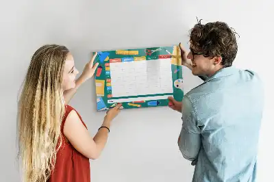 Pizarra magnética de pared con rotulador diseño de horario de clases
