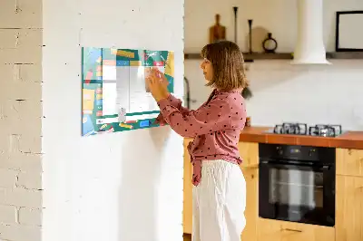 Pizarra magnética de pared con rotulador diseño de horario de clases
