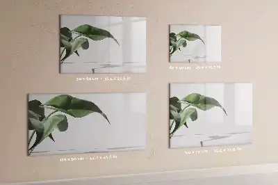 Pizarra de cristal magnética borrable diseño de hojas abstractas