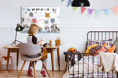 Planificador semanal infantil pizarra magnética de pared con rotulador
