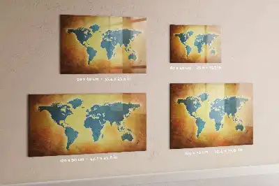 Pizarra de cristal magnética borrable diseño de mapa del mundo antiguo